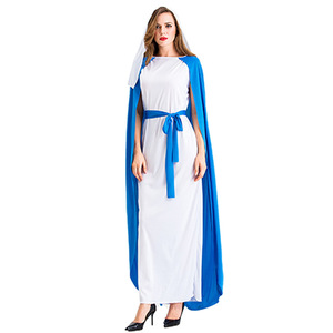 Vestido Largo de la Virgen María con Capa Azul, Disfraz para Actuación en Escenario, para Mujeres Adultas - Product Image 2
