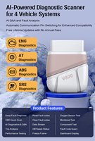 Outil de diagnostic complet V800 Smart pour lecteur de codes OBD2 avec application iOS/Android, données en temps réel, garantie 1 an