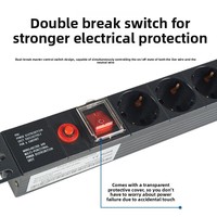 Multiprise de cabinet PDU standard européen 16A 4000W avec protection contre la foudre et prise standard allemande, pour câblage en rangée