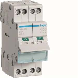 SBN425 Personnalisable avec interrupteur non automatique Hagers 4P 25A 400V AC 2 modules DIN - Product Image 1