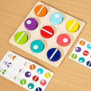 3 4 5 6 Years Old Boys Girls Brain Teaser <b>Puzzle</b> Logic Wooden <b>Puzzles</b> Shape Color Matching Board Game with Cards - Product Image 5