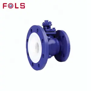 DN15-400 Lever Operated Full Lining Fluorine PTFE PFA FEP manual flange 2 pc ball valve