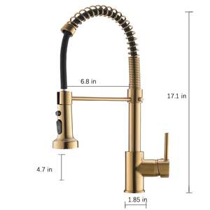 DB New Single-<b>Handle</b> Pull-Down Sprayer <b>Kitchen</b> Faucet Brushed <b>Gold</b> Finish - Product Image 2
