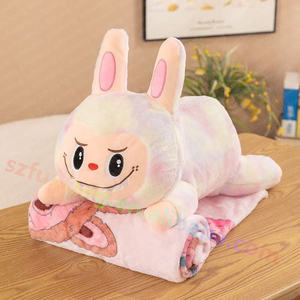 Venta al por mayor Gran oferta dibujos animados Anime aire acondicionado almohada 2-en-1 cojín de oficina siesta almohada colorida mantas - Product Image 3