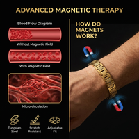Bracelet magnétique en acier inoxydable pour hommes, thérapie magnétique, aimants, énergie positive, soin, bijoux en silicone, bracelet de couple, ions négatifs personnalisés