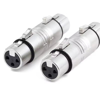 Coupleur XLR femelle-femelle 3 broches, adaptateur de changement de genre audio XLR pour microphone, câble d'éclairage de scène DMX