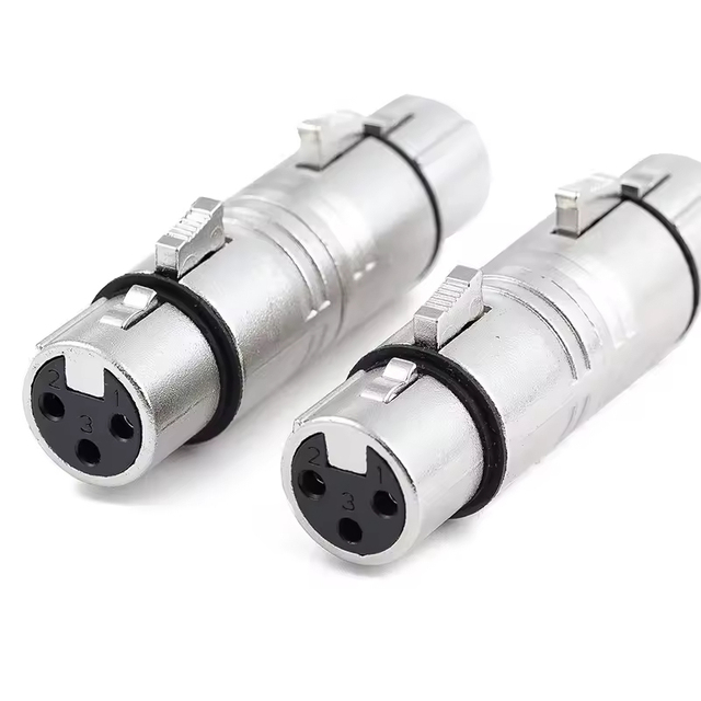 3 Pin XLR Female to Female Coupler, XLR Audio Gender Changer Adapter for Microphone DMX Stage Lighting Cable