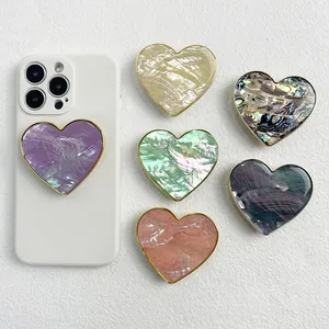 Coque de luxe en forme de coeur goutte adhésif électroplaqué Transparent Soncket téléphone parler <span class=keywords><strong>Tok</strong></span> coque en forme de coeur poignée de téléphone portable - Product Image 1