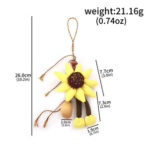 <span class=keywords><strong>Boule</strong></span> suspendue <span class=keywords><strong>en</strong></span> <span class=keywords><strong>tissu</strong></span> Tournesol Noix de coco Pendentif de sac de forme unique - Product Image 6