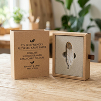 Carpeta de Cartón con Cajón Deslizante, Papel Kraft Reciclado Ecológico XJY, Laminado Mate con Esponja, para Regalos y Manualidades