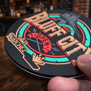 Parches con Logotipo Personalizado en 3D, Posavasos Redondos de Goma PVC Suave con Logotipo en Relieve, Tapete de Silicona Plástica para TAZAS - Product Image 2