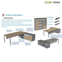 Bureau de direction élégant en bois - Design moderne et luxueux convertible avec boîte à câbles intégrée et assemblage facile