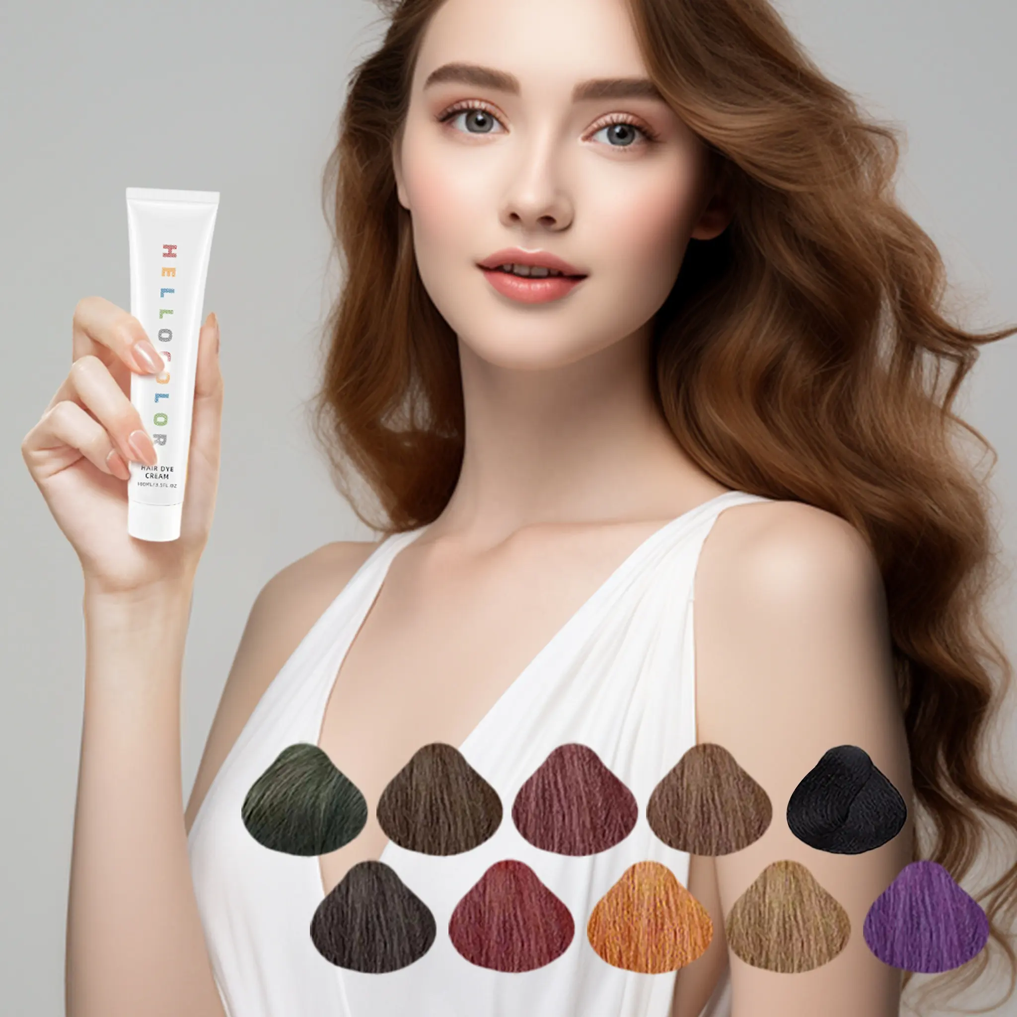 Professional Salon Tame My Hair Cream Sweet Permanent Hair Dye in Pink Brown and Green Powder Color-HELLO Color