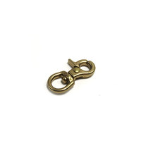 Mousqueton pivotant en laiton massif, petite et moyenne taille, accessoires pour laisse et collier de chien, clips à déclenchement en laiton poli