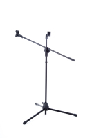 Support de microphone pliable et réglable à tête sphérique avec rotation à 360° - Utilisation multi-scènes Noir