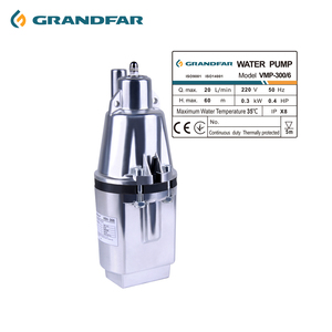 Pompe à eau submersible vibrante AC haute performance Grandfar 0.4Hp 0.3Kw, petit moteur en cuivre OEM pour eaux usées VMP300/6 - Product Image 1