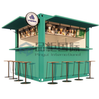 10ft Fast Food Street Drive Conteneur Préfabriqué Café Kiosque Préfabriqué Conteneur Bar Home Office Home Bar Extérieur