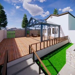 Solárium de Diseño Moderno con Marco de Aluminio Semiabierto y Vidrio Templado para Patio Residencial - Product Image 3