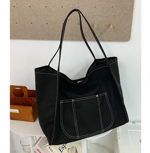 Bolsa de tela de algodón orgánico grande, reutilizable, para compras, con logo impreso, para viajes diarios. - Product Image 2