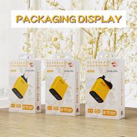 Adaptateur multi-ports intelligent PD 40W jaune, double type-C + double USB, prise EU US UK, chargeur de téléphone portable