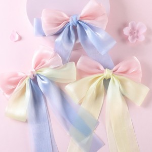 Barrettes à <span class=keywords><strong>cheveux</strong></span> longues avec ruban, nœuds mignons, pinces à <span class=keywords><strong>cheveux</strong></span> pour enfants, pinces à queue de cheval couleur bonbon pour filles, fête, 20 cm - Product Image 2