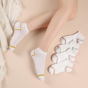 Women's Ankle Socks <b>White</b> Thin Short Breathable Anti-Bacterial For Spring Summer Casual Wear - Product Image 2