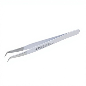 PLT Diamond Tip Russian Volume 75deg Narrow Tip Full Laser Printed Stainless Steel Precision Anti-Static Eyelash Tweezers - Product Image 1