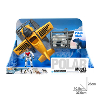 Figurine articulée humaine, modèle ours polaire, jouets de sauvetage animalier avec bateau et avion