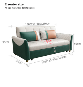 Canapé moderno para sala de estar, sofás plegables de almacenamiento, Chesterfield, sofá cama de cuero - Product Image 6