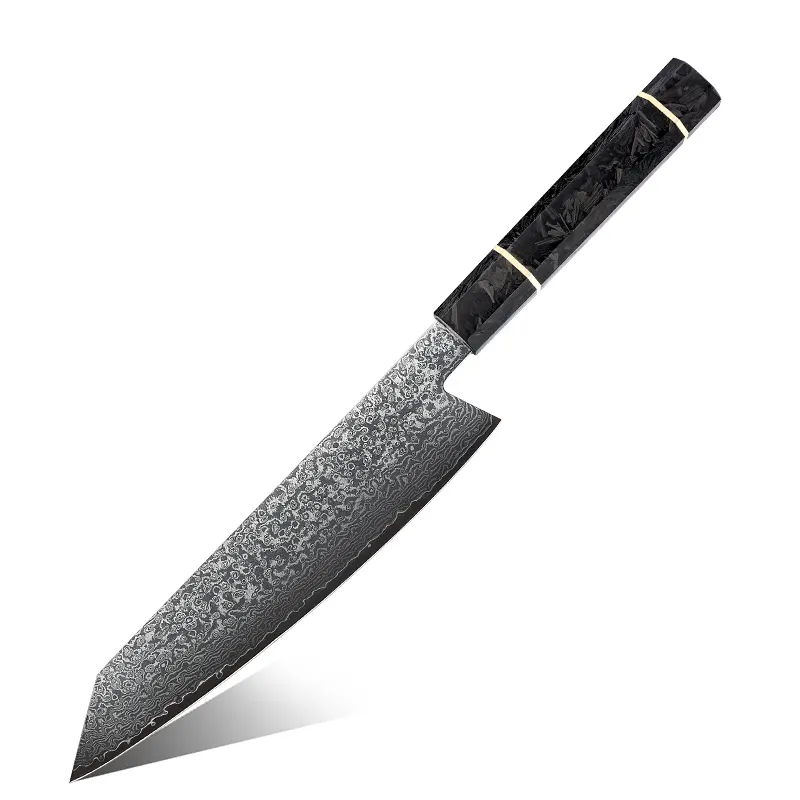 8.2 inç japon şam çelik mutfak şef Kiritsuke bıçak AUS10 keskin sebze kıyıcı ile karbon Fiber kolu