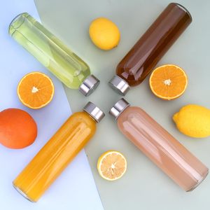 Wholesale Custom Logo Clear 600ml <b>750ml</b> 1000ml Wide Mouth Borosilicate Glass Reusable Water <b>Bottle</b> for Juice - Product Image 4