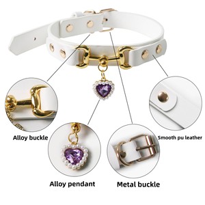 Collares Ajustables para Perros con Adornos de Corazón y Cruz, Cierre de Hebilla, Accesorios y Artículos Decorativos para Mascotas - Product Image 3