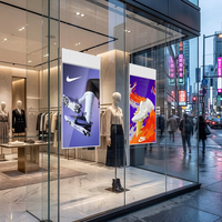 Écran d'affichage numérique OLED double face à haute luminosité pour plafond, 55/65 pouces, pour centre commercial