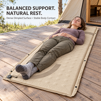 Matelas de camping auto-gonflant avec noyau en mousse PU, surface de soutien zonée et boutons latéraux connectables pour les programmes de marque privée