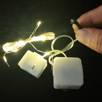 Guirlande lumineuse musicale à piles LED pour mariage, anniversaire, décoration de boîte, vis, 1 m, guirlande métallique, accessoires de fête