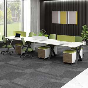 Mesa de trabajo de oficina modular de 4-6 plazas, estación de trabajo abierta para el hogar, oficina y escuela, muebles de escritorio - Product Image 3