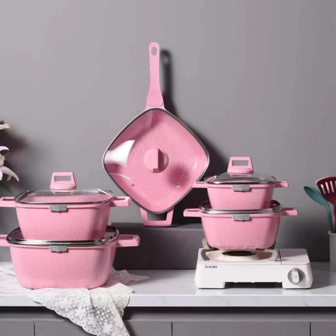 Conjunto de panelas antiaderentes básicas, conjunto de panelas antiaderentes de cozinha com 12 peças, panelas e utensílios