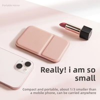 Cermin Rias Lipat Mini Portabel PU Modern yang Dapat Disesuaikan dengan Logo yang Dapat Dicetak, Cocok untuk Perjalanan & Meja Kerja di Asrama dan Kantor