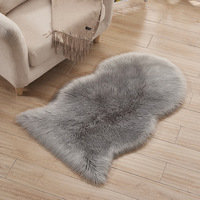 Tapis Hapton de luxe personnalisé en fausse laine, design haut de gamme, fabriqué à la machine, adapté aux animaux domestiques, lavable, à poils moyens, couleur unie, 2 cm