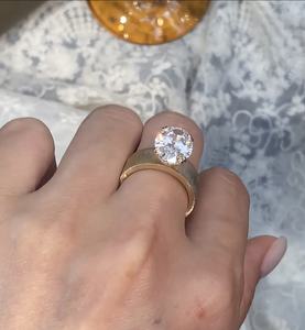 <b>Custom</b> fine jewelry real solid <b>ring</b> 9k 10k 14k 18k PT rose yellow white gold lab diamond/gemstone factory manufacture - Product Image 3