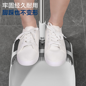 Juego de escoba y recogedor con cerdas suaves y mango extensible de aluminio para limpieza del hogar - Product Image 4