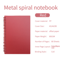 Carnet à spirales A4/B5/A5 en PVC/PP avec pages lignées fantaisie personnalisées, carnet à spirales avec logo pour agenda scolaire, journal pour étudiants