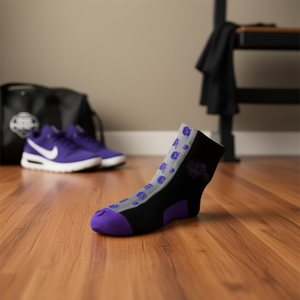 Nike Chaussettes Air Jordan Retro SJ Elite pour hommes, noires/violettes, respirantes, tricotées en spandex et polyester, décontractées, pour usage quotidien, printemps 2023 - Product Image 2