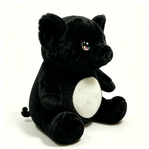 Cerdito de peluche personalizado con bordado de AMOR para San Valentín, suave compañero para dormir, animal de granja de peluche, regalo único de cerdito negro para niñas - Product Image 4