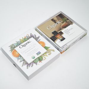 2件两件式方形礼品盒包装高级顶部和底部盒精油纹理礼品盒，带插入物 - Product Image 1