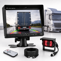 Monitor LCD AHD de 7 Pulgadas, Kit de Sistema de Cámara de Reversa 1080P con Visión Nocturna IR de 18 para Auto/Camión/Furgoneta/RV/Autobús