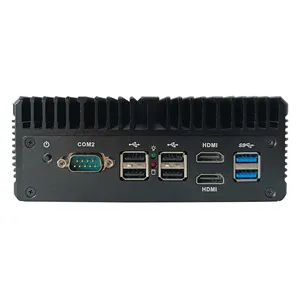 4 Lan N100 Mini PC Pequeño escritorio sin ventilador Mini Dispositivo de firewall PC industrial 2 * HDMI 6 * USB