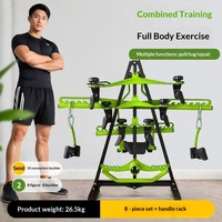 8 Kits d'Appareils de Musculation pour Traction, Poignées d'Entraînement du Dos, Cordes d'Entraînement de Force, Accessoires pour Machines de Fitness
