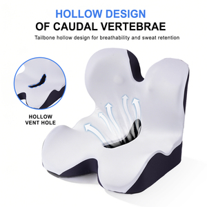 Coussin <span class=keywords><strong>de</strong></span> siège ergonomique en mousse à mémoire <span class=keywords><strong>de</strong></span> forme et support dorsal 2-en-1 intégré pour <span class=keywords><strong>chaise</strong></span> <span class=keywords><strong>de</strong></span> bureau, voiture, soutien orthopédique du coccyx - Product Image 5