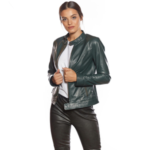 Veste en cuir pour femmes motardes européennes et américaines, manteau d'hiver tricoté respirant grande taille - Product Image 4